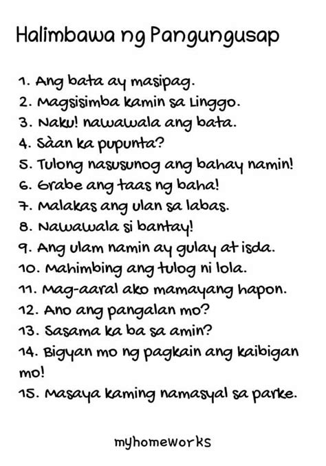 example ng pangungusap